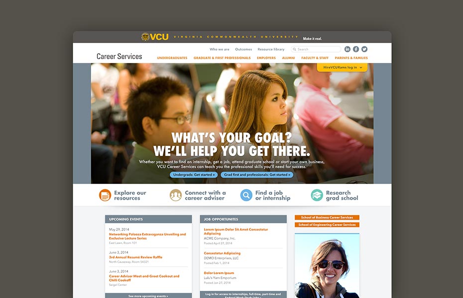 VCU Career Services website