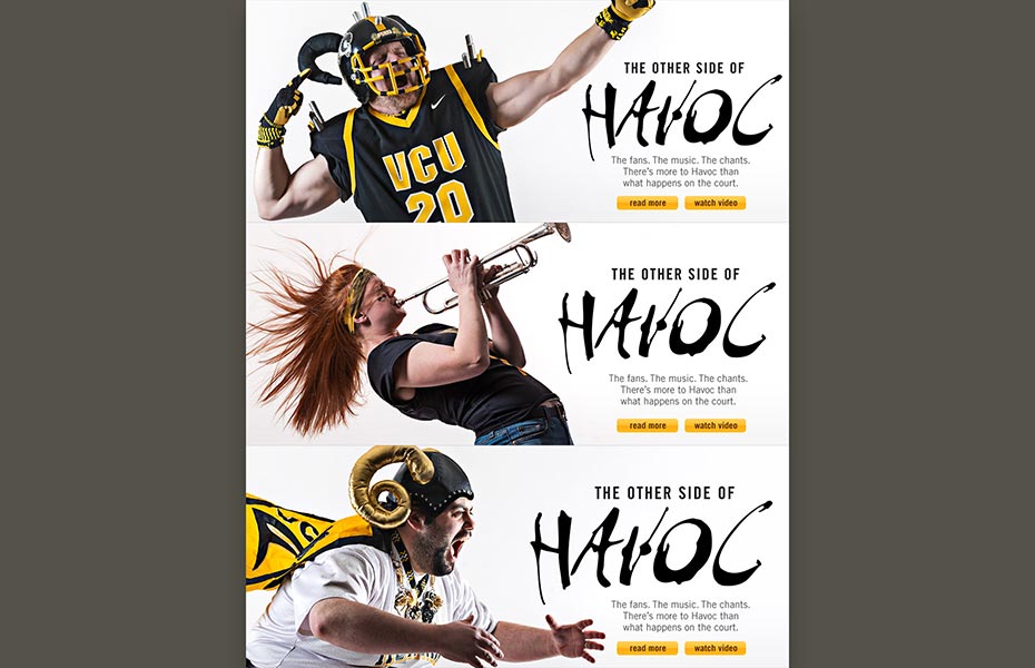 VCU homepage feature about basketball fans